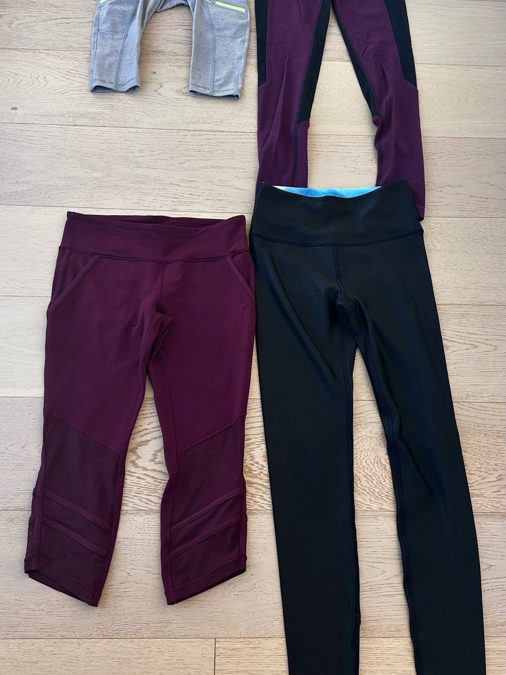Ivivva Girls' Burgundy & Black Active Leggings and Capri Set